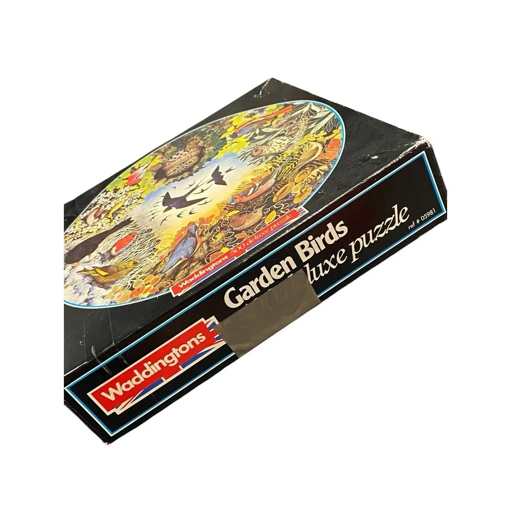 Waddingtons Garden Birds 500 Piece Circular Jigsaw Puzzle 1985 Vintage De Luxe